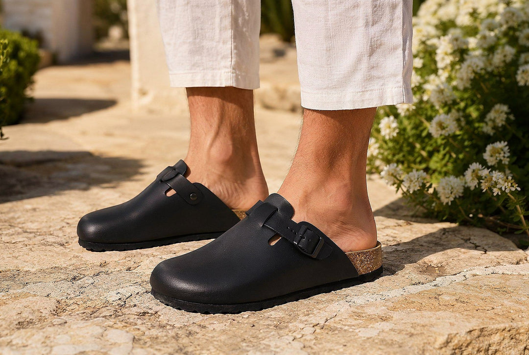 AFS-Schuhe Clogs und Hausschuhe Herren – Clogs schwarz Glattleder, getragen