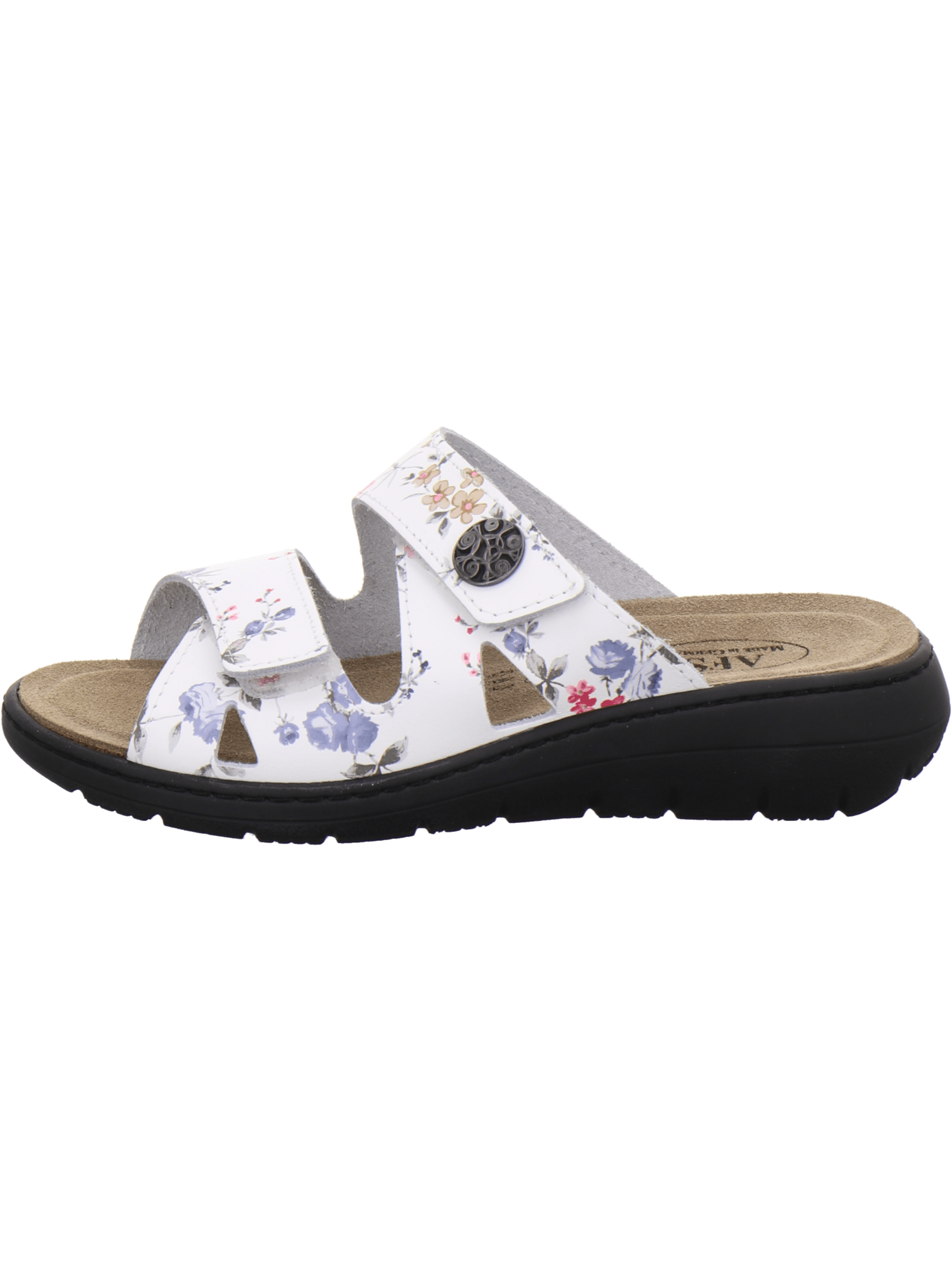 Pantoletten Damen Wechselfußbett weiß-flower - Main Image