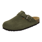 Clogs Damen moos Veloursleder