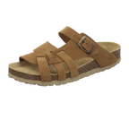 Pantoletten Damen Kralle cognac Veloursleder