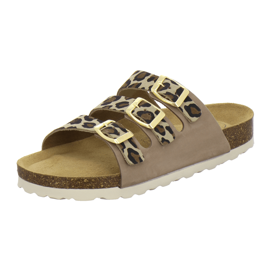 AFS Pantoletten Damen Dreischnaller leo-beige - Hauptansicht