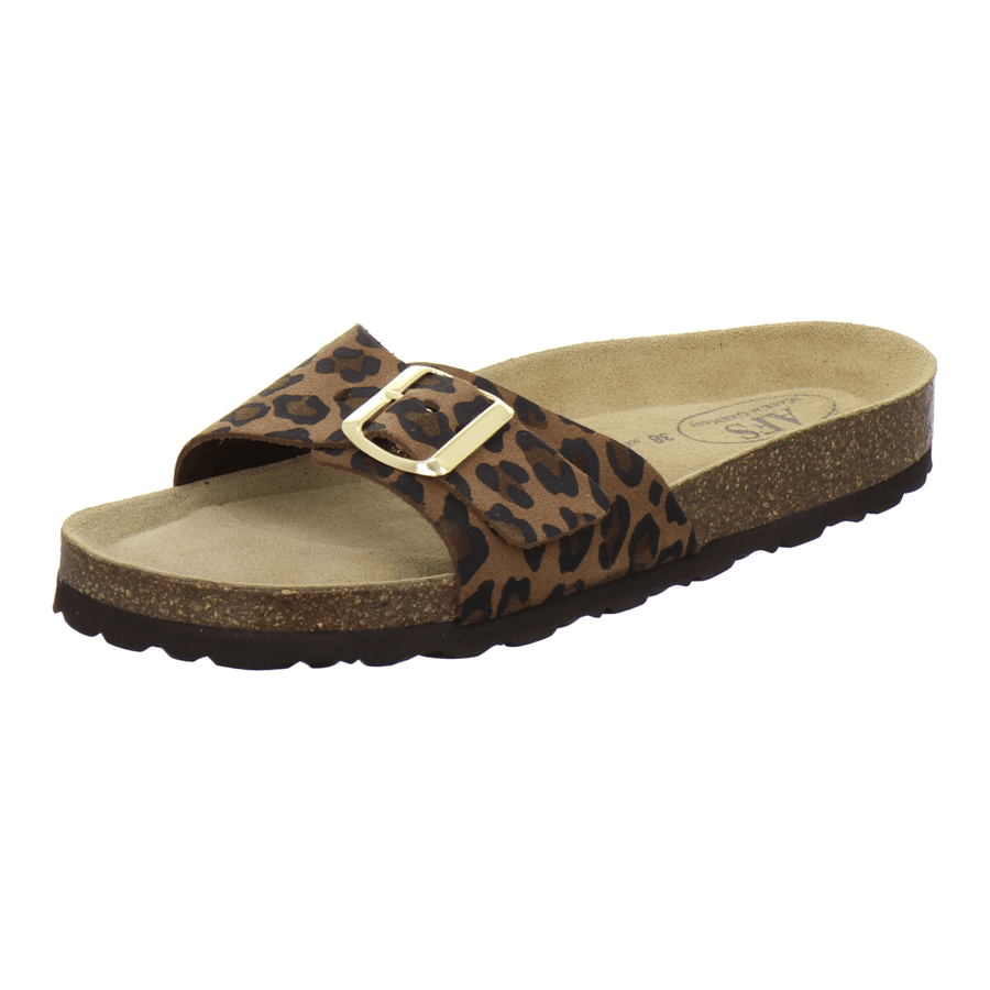 AFS Modische Pantoletten Damen leo-braun - Hauptansicht