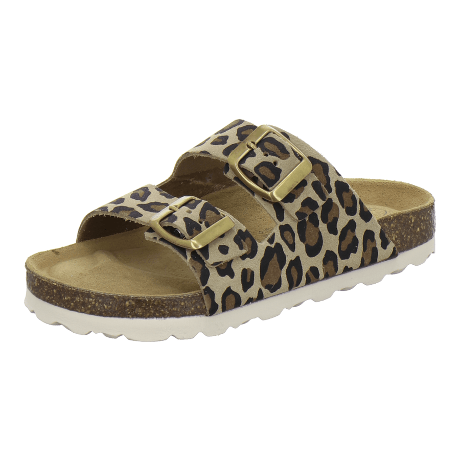 AFS Mädchen Pantoletten Zweischnaller leo-beige - Hauptansicht