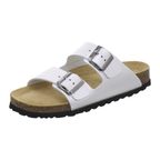 Pantoletten Damen Zweischnaller silber Lack