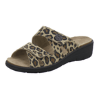 Pantoletten Damen Wechselfußbett leo-beige