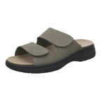 Pantoletten Herren Wechselfußbett khaki Nubukleder