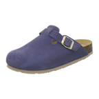 Clogs Damen azzurro Veloursleder