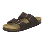 Mules homme à double boucle espresso en cuir velours