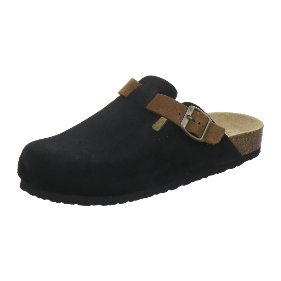 AFS Clogs Herren Leder schwarz Velour – Vorderansicht