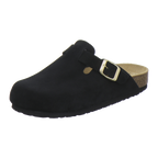 Clogs Damen schwarz Veloursleder