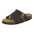 Pantoletten Damen espresso Veloursleder