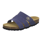 Pantoletten Damen azzurro Veloursleder