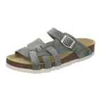 Pantoletten Damen Kralle olive Veloursleder