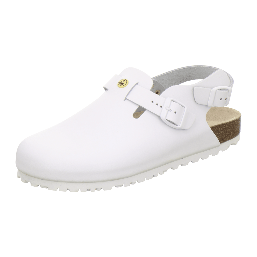 AFS ESD-Clogs Unisex Leder weiß – Vorderansicht