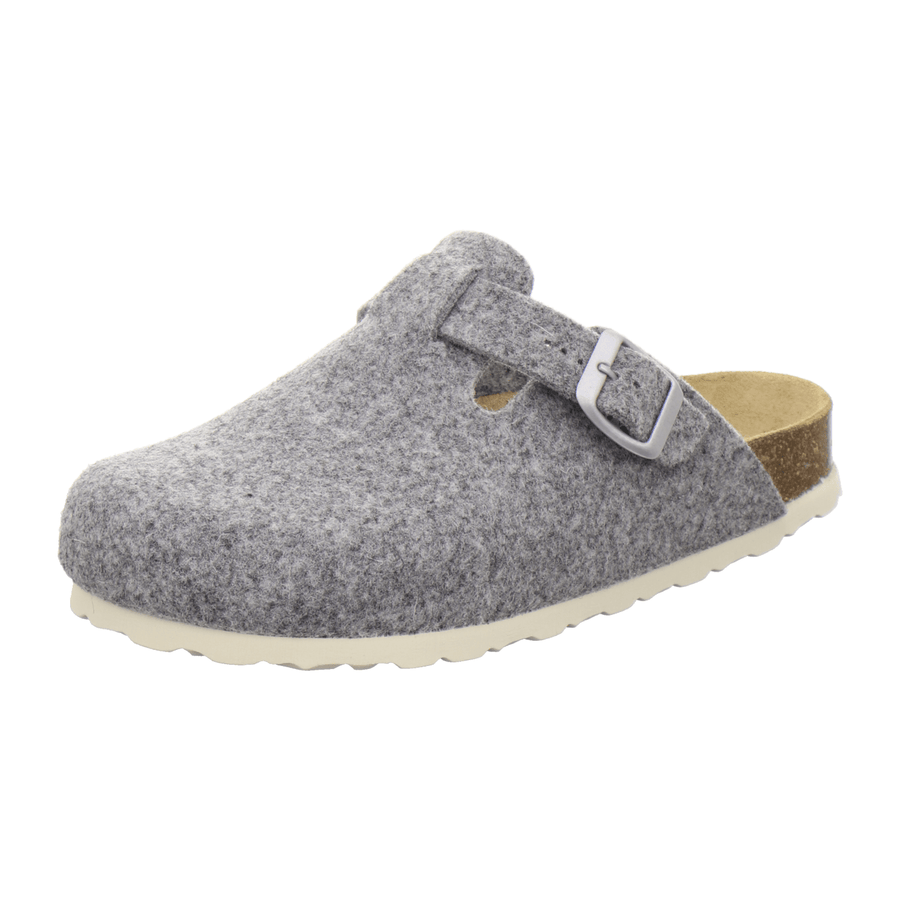Filz Hausschuhe Damen grau Schrägansicht