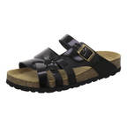 Pantoletten Damen Kralle schwarz Lack